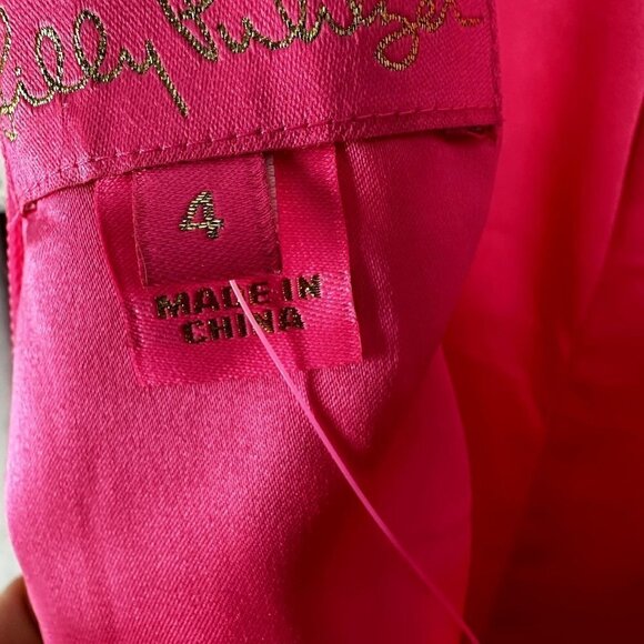NWT $278 Lilly Pulitzer Allyson Dress Hot Pink Lace Floral Overlay Size 4 - Picture 13 of 17
